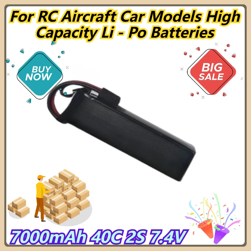 

7000mAh 40C 2S 7.4V For RC Aircraft Car Models High Capacity Li - Po Batteries