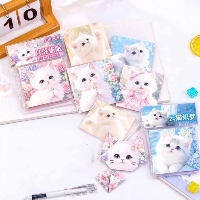 8pcs/lot Kawaii Cat Memo Pad Cute N Times Stationery Label Notepad Bookmark Post School Supply