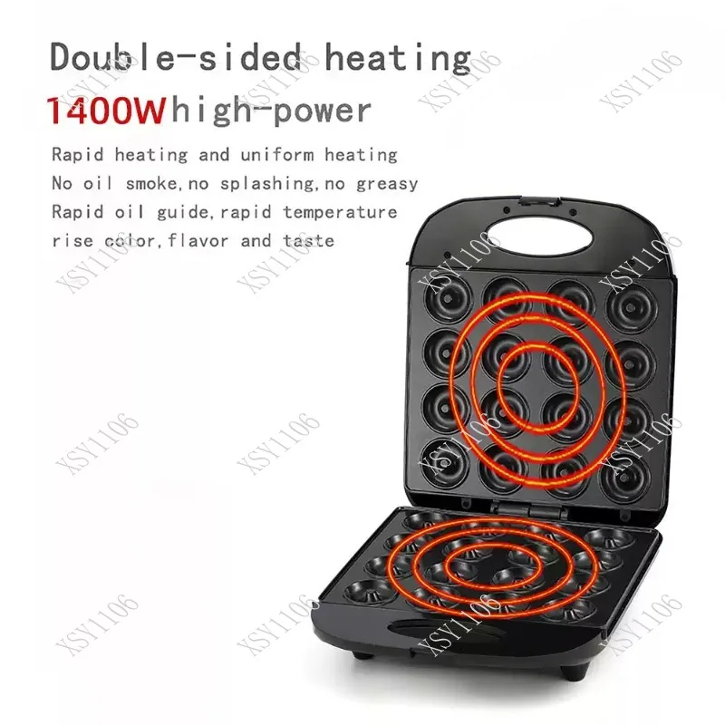 16-Hole Large Donut Maker 110V/220V Electric Cake Breakfast Machine Waffle Baker