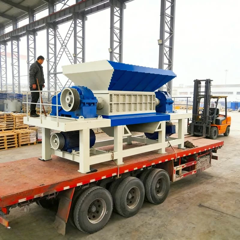 Industrial Shredder Double Shaft for Car Bodies White Goods Light Iron Shearing Fragmentizer Feed Preparation Customized Sale