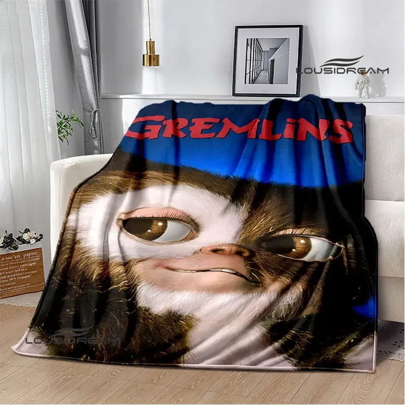 Gremlins cartoon printied blanket children\'s warm blanket flannel soft and comfortable blanket home travel blanket birthday gift