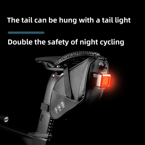 Imagen 2 del producto Bolsa de bicicleta OFFBONDAGE, bolsa reflectante para SILLÍN de bicicleta de 1,8 l, bolsa trasera impermeable para ciclismo, mochila trasera portátil para bicicleta de montaña y carretera, bolsa debajo del asiento