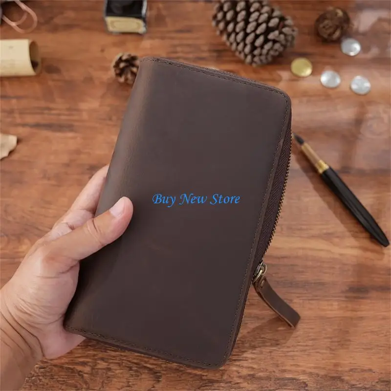 

20CE Notebook Leather Cover with Elastic Pen Slot for 7.28x3.54Inch Notebook Pocket Notepads Handmade Leather Notebook Case