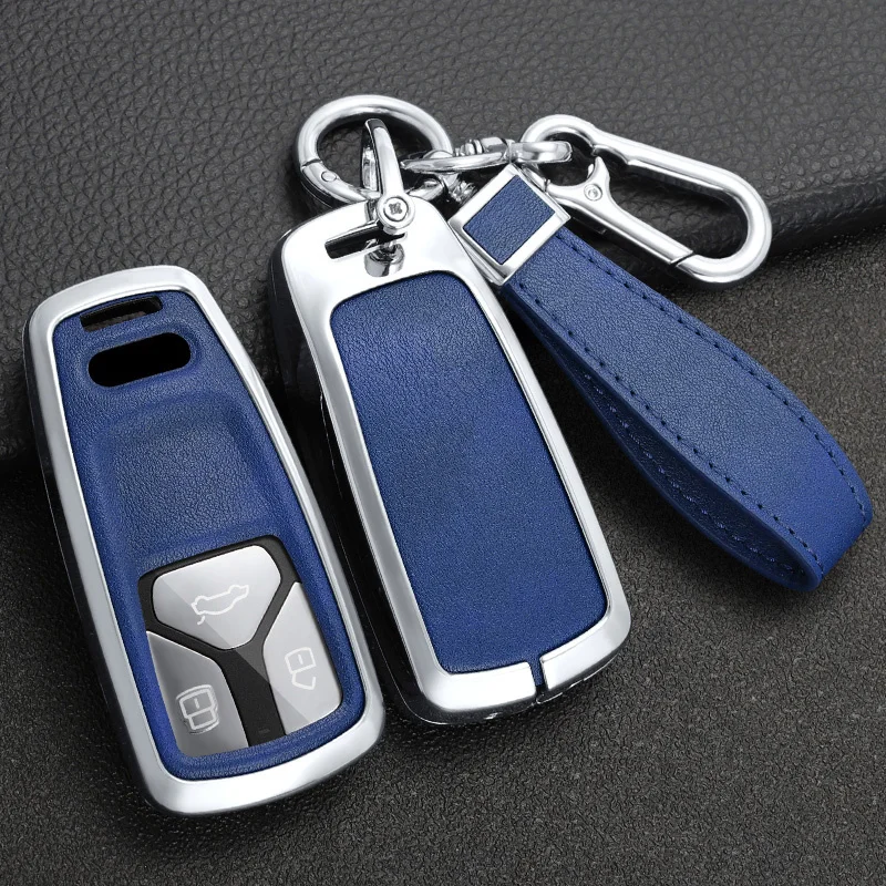 

Alloy Car Key Case Cover Shell For Audi A4 B9 A5 A6 8S 8W Q5 Q7 4M S4 S5 S7 TT TTS TFSI RS Protector Fob Keyless