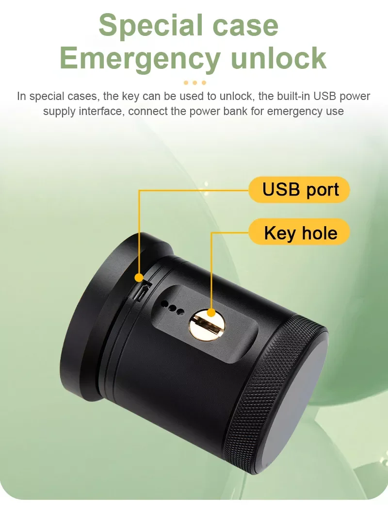 TTlock&tuya app apartment round handle smart lock Bluetooth connection with 5 unlocking methods Low voltage warning