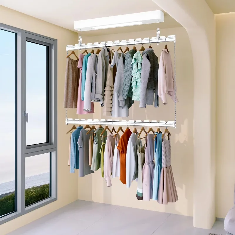 Balcony Aluminum Dryer Rack Hotel Smart Home Foldable Wall Mounted Bathroom Automatic Drying Rack