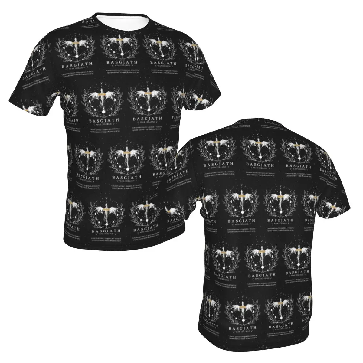 100% Cotton Fourth Wing Basgiath War College T-Shirt Men's Funny T Shirt Men Crew Neck Summer Shirts Tops