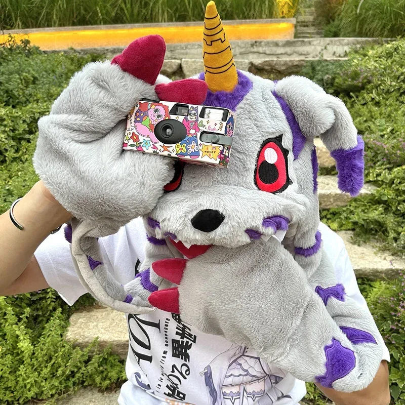 New Genuine Japan Digimon Adventure Kawaii Gabumon Plushie Cap Hat Pinch Plush Hat Keep Warm Hat Ears Up Head Ornament For Girls