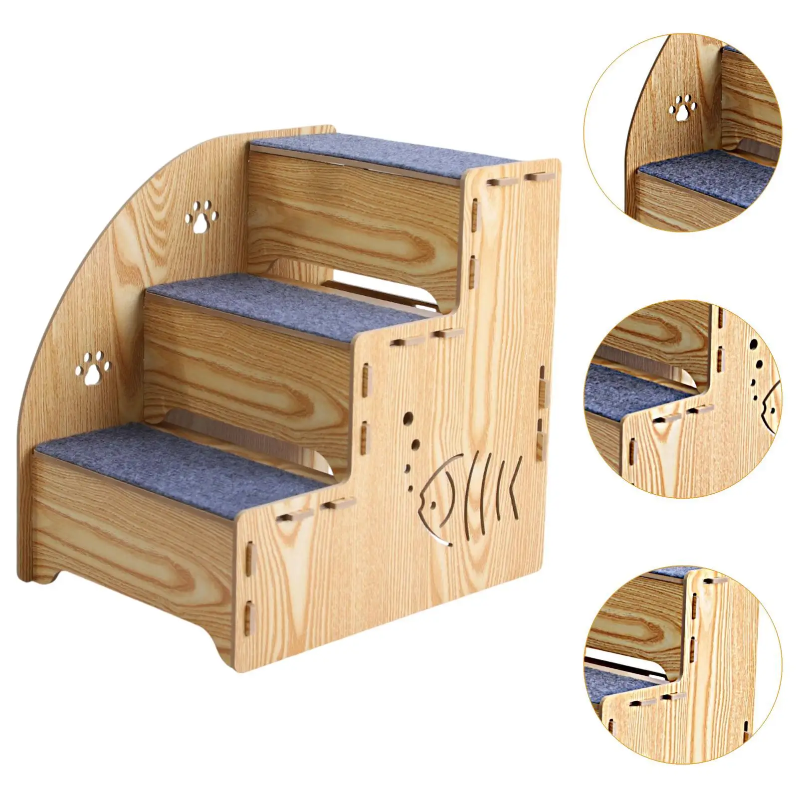 Escalera antideslizante 3 peldaños para perros y gatos – Para sofá y coche - imagen 5