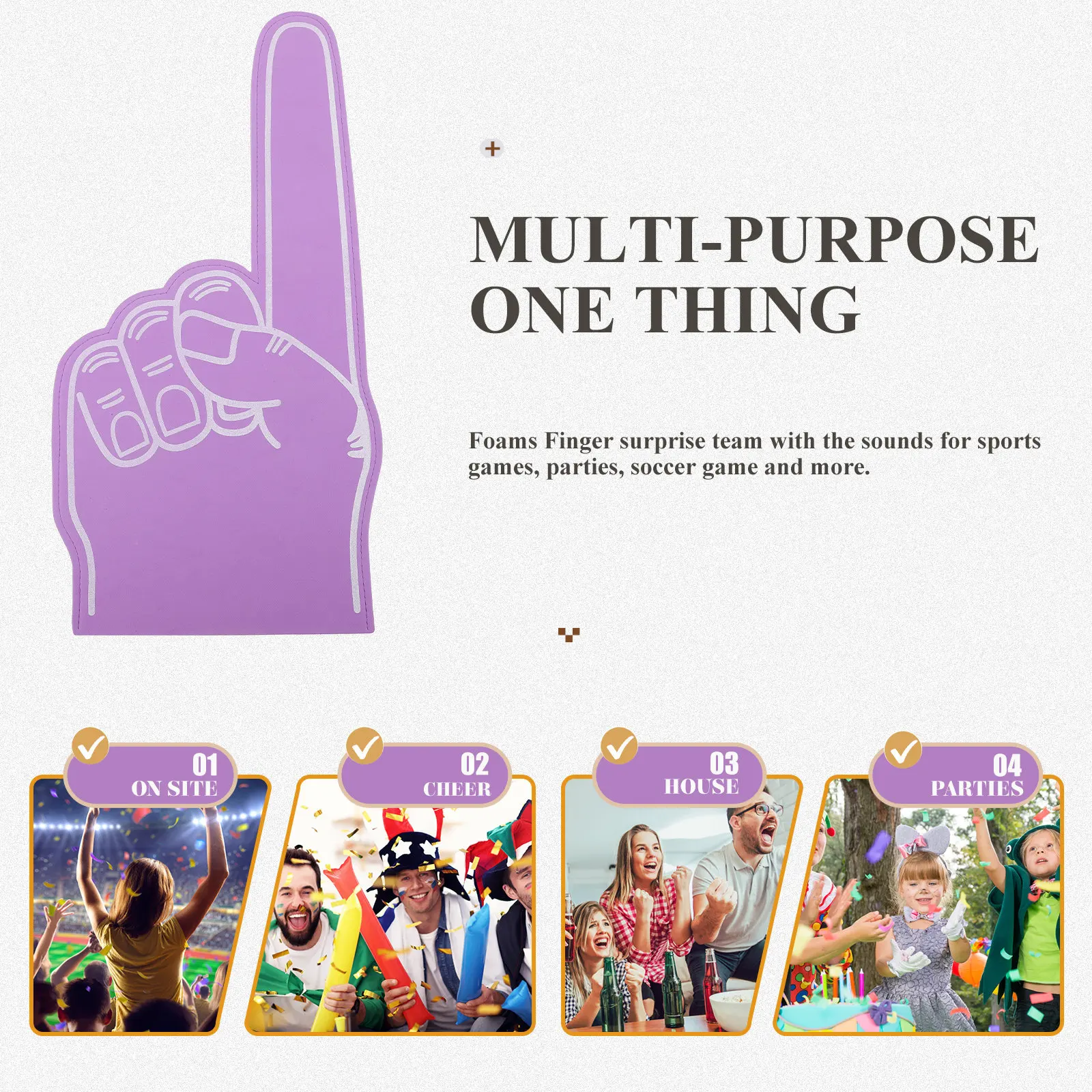 

Набор из 3-х многоразовых пенных пальцев для болельщиков: креативные аксессуары для футбола, баскетбола, вечеринок, создания шума и поддержки команды