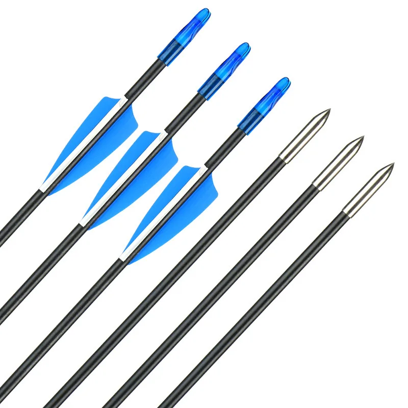 6/12/24/48pcs 30 inch OD6mm Spine 800 Fiberglass Arrows for Recurve Bow Archery Hunting