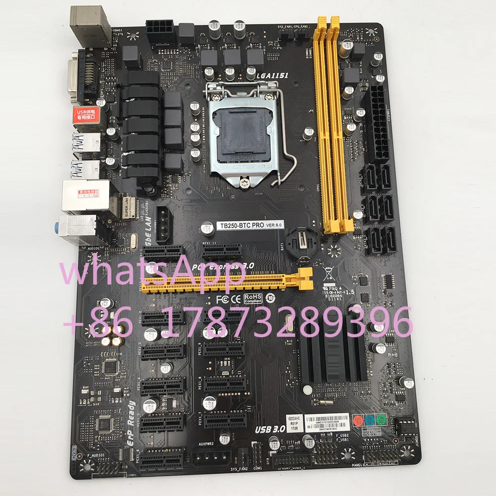 TB250-BTC PRO For Desktop Motherboard 12 Graphics Slots LGA1151 DDR4 Support GTX1060 Fully Tested