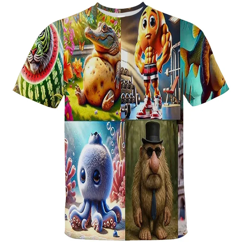 New Brr Brr Patapim T Shirt Funny Italian Brainrot Meme Graphic T-shirt Men Women Summer T-shirts Kids Tops Streetwear Baggy Tee - view 2