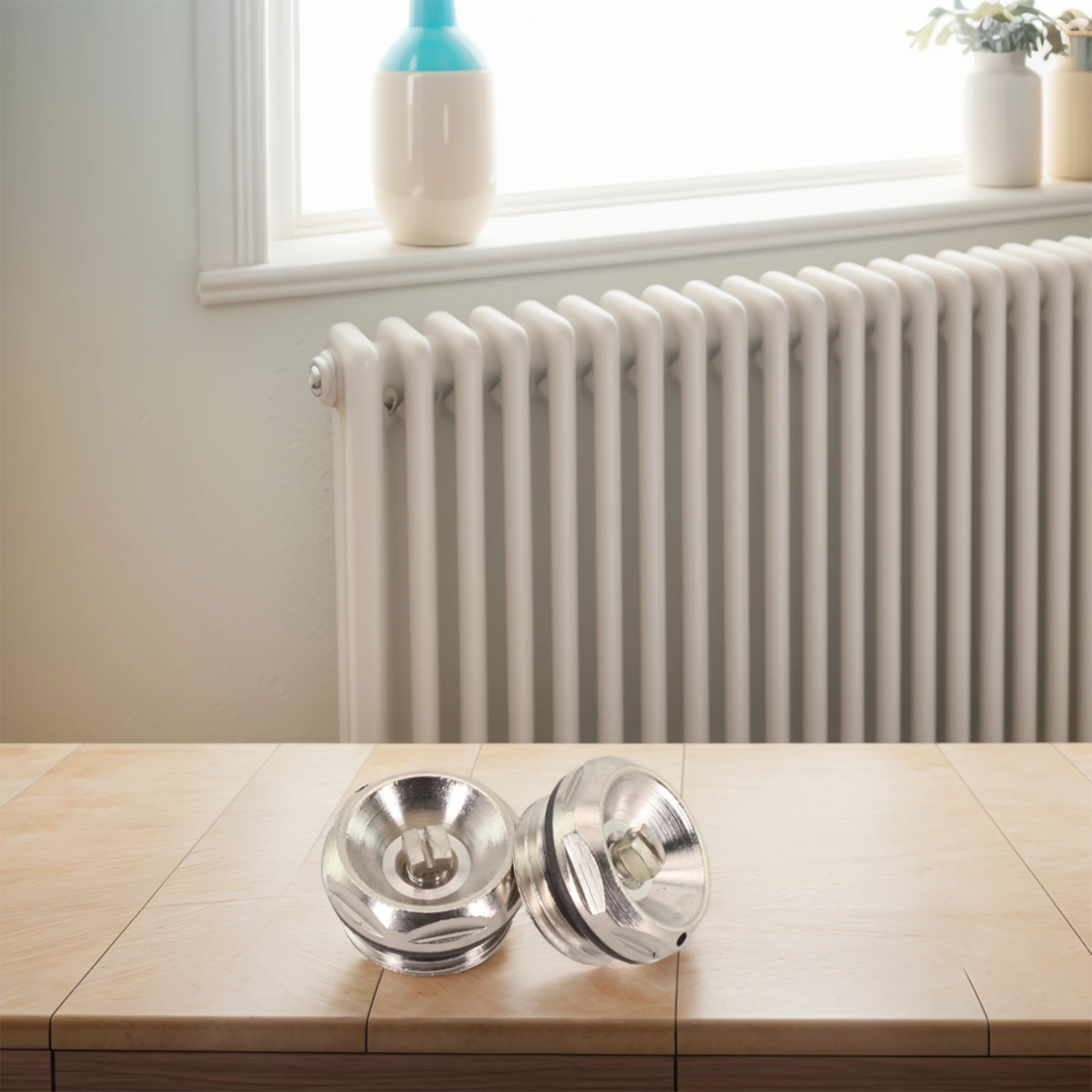 Brass Radiator Vent Silver Manual Towel Radiator Vent Efficient Air Venting Rubber O-ring Sealing Performance Brass