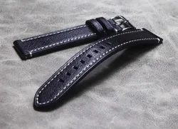 High Quality Long Size Cow Genuine Leather Quality Watchband 20mm 22mm Black Extra size Plus size Watch Strap for Tissot Seiko