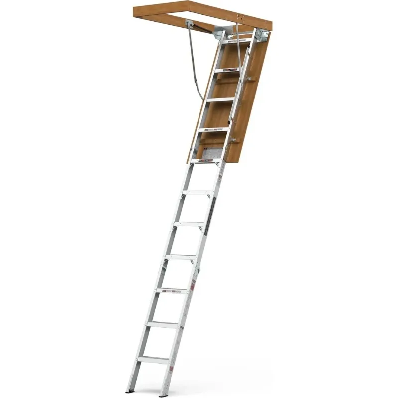 

Lightweight Portable Aluminum Attic Ladder , Fits 7'8"-10'3" Ceiling Heights