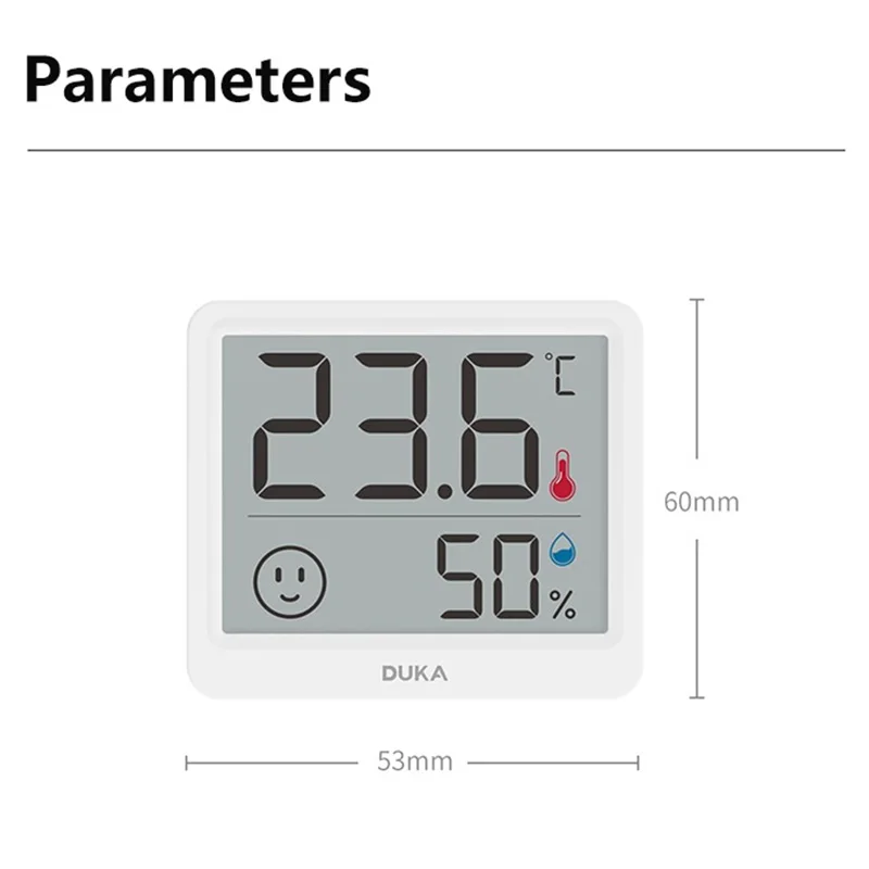 DUKA Atuman 2.5 inch LCD Electronic Digital Temperature Humidity Meter Indoor Thermometer Hygrometer Weather Sensor