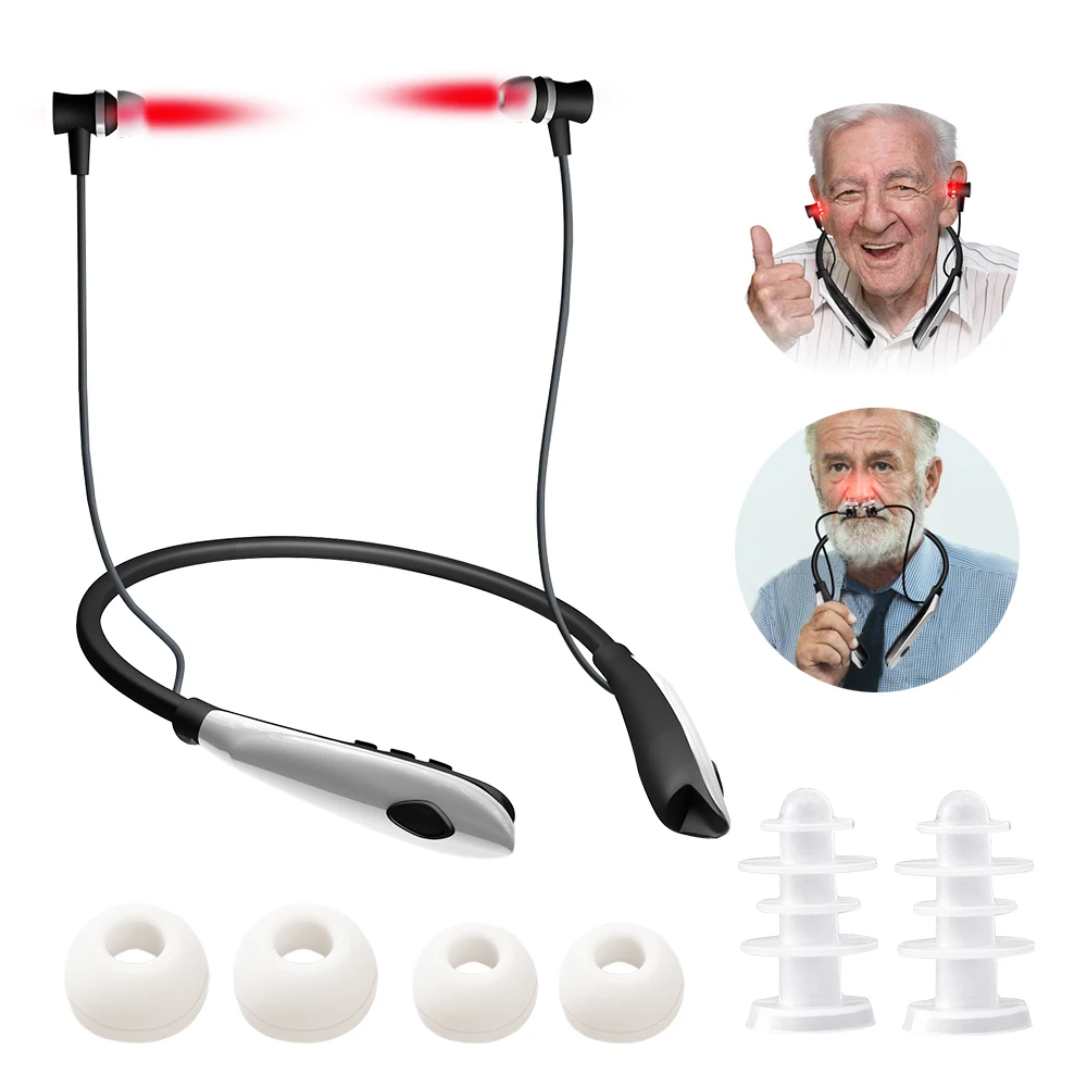 

650nm Ear Canal Nasal Laser Therapy Device Rechargeable Neck-hanging Laser Irradiation Physiotherapy Otitis Tinnitus Treatment