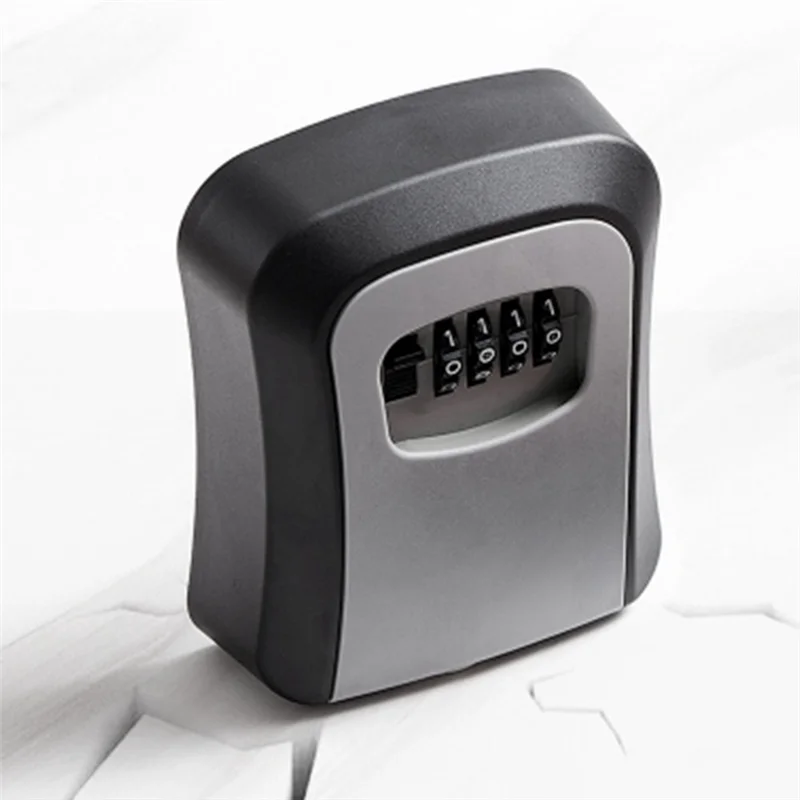 ABGR-Wall Mount Key Lock Box 4 Digit Password Code Security Lock For Home Office Key Safe Secret Storage Box Organizer