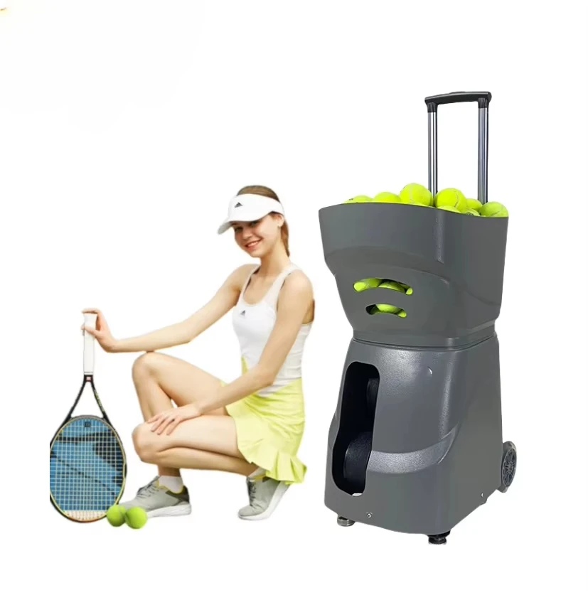 

Портативная интеллектуальная машина для тренировки теннисных мячей большой емкости, машина для тренировки теннисных мячей с управлением через мобильное приложение