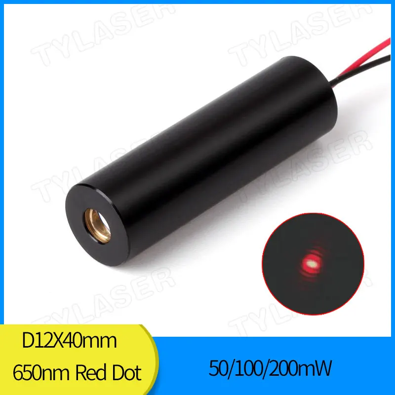 

High End D12x40mm 650nm Red Dot Glass Lens 50mw 100mw 200mw Laser Diode Module Industrial Grade TYLASERS