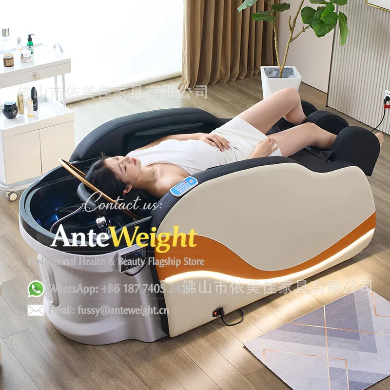 

Smart Electric Automatic Hair Wash Bed, Salon Shiatsu Massage Shampoo Chair | Professional Head Spa & Scalp Treatment Recliner