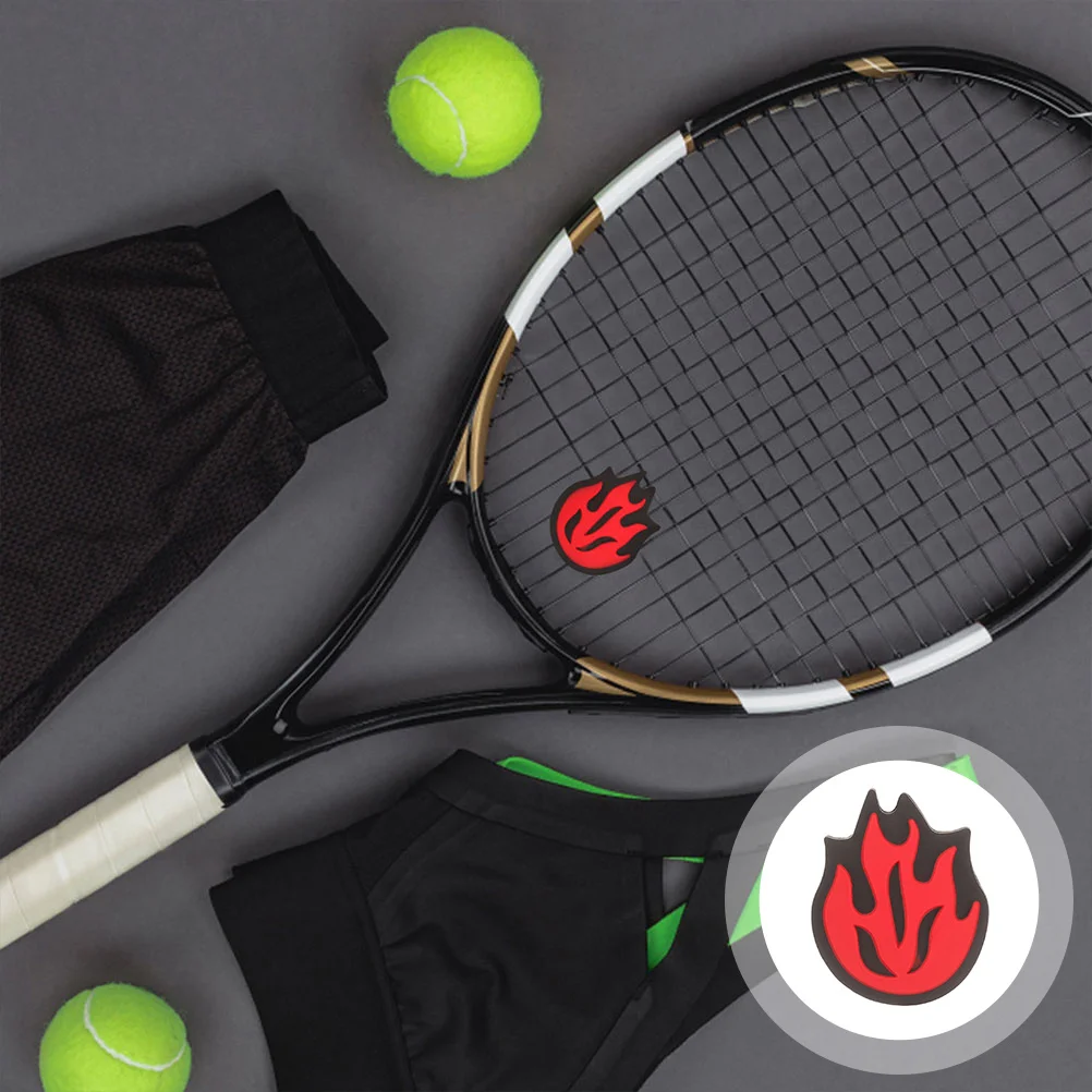 

4Pcs Creative Flame Print Silicone Shock Absorber for Tennis Rackets Vibration Reduction Equipment for Smooth Play Extended