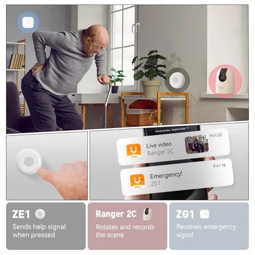 Imagen 2 del producto IMOU-sistema de alarma Wifi para el hogar Zigbee 3,0, aplicación en tiempo Real, Sensor de movimiento push, sirena de alarma, Sensor de puerta y ventana, cámara IP que funciona con Alexa