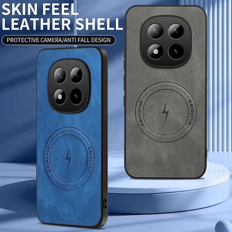 Magnetische Hülle für POCO M8 Pro M8 5G, weiche, matte Lederschale für Mag-Safe, stoßfest, Rundumschutz für die Kamera, Fundas