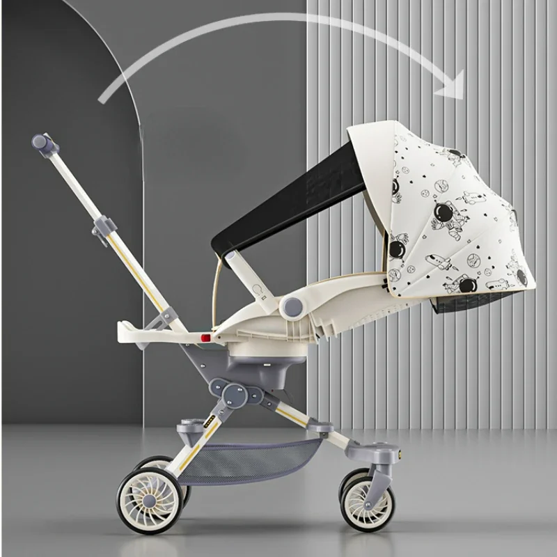 

Ultra-Light High Landscape Baby Stroller Two-Way Push One-Key Folding Can Sit and Lie Hidden Shade Baby Carriage