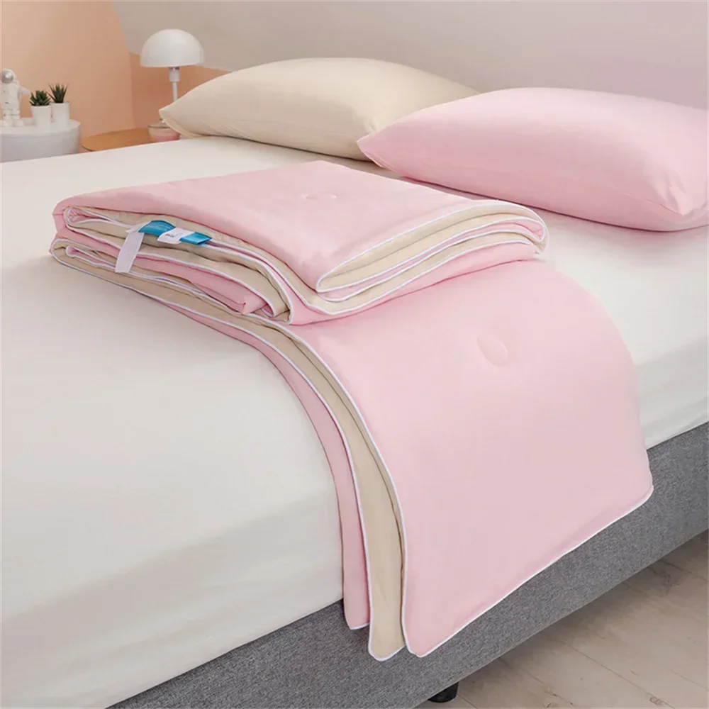 Svetanya Cool Feeling Thin Quilt Summer Air Conditioning Throws Blanket Twin Queen Size Solid Color