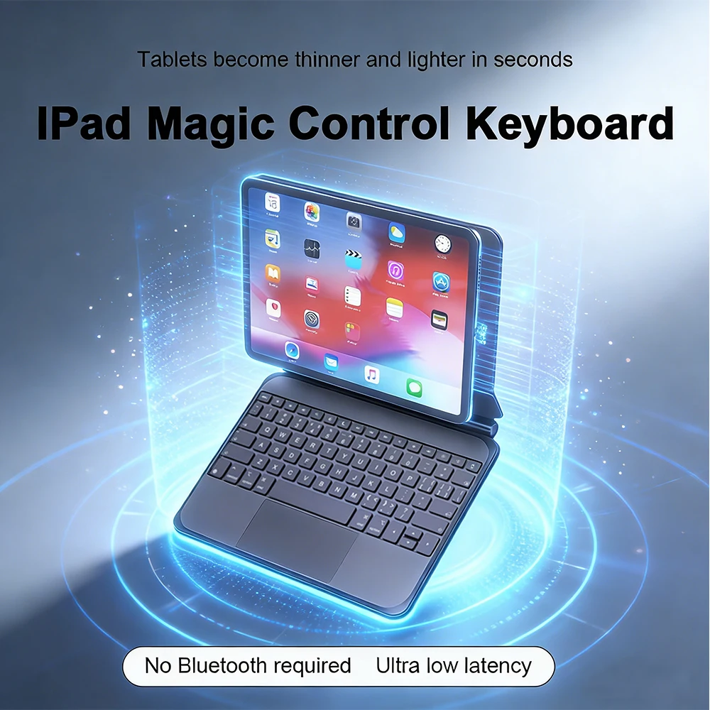New Bluetooth Magic Keyboard Case For iPad Air 11-inch M3 2025 7th M2 generation Air11 Pro 3rd Tablet Case Cover Multi-Touch