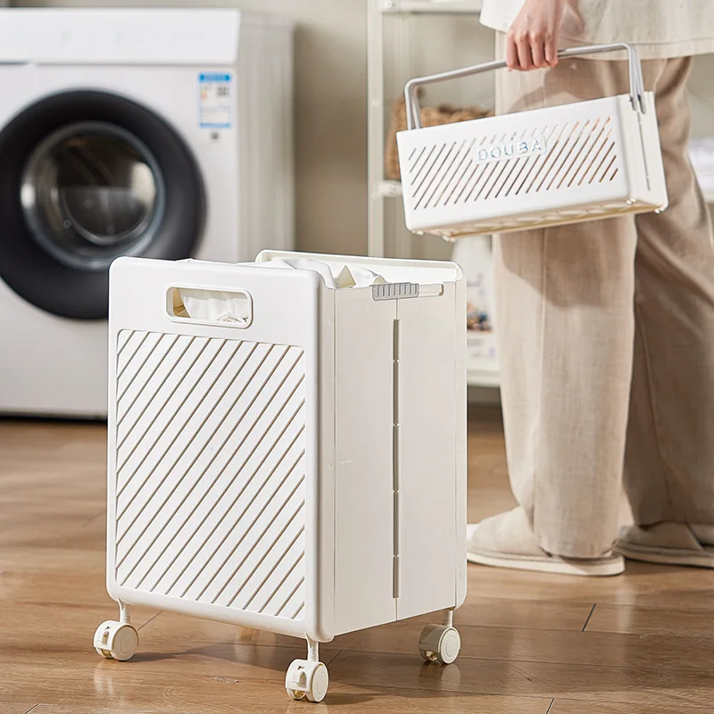 

Foldable Laundry Basket with Pulley – Portable Multi-Use Storage for Bathroom & Household Sundries