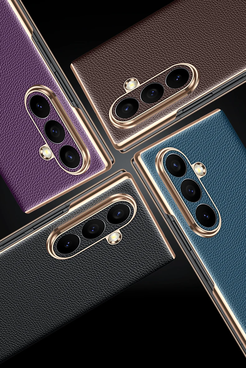 【หนังแท้หรูหรา】สําหรับ Samsung Z พับ 7 กรณีใหม่พลิกซองหนังแม่เหล็กป้องกันเต็มรูปแบบสําหรับ Samsung Z พับ 6 5 4