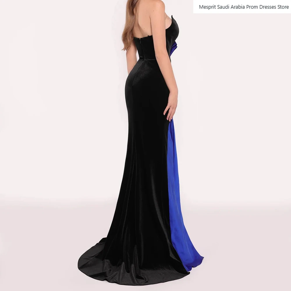 Vestidos de Noche de sirena para mujer, vestido de fiesta sin tirantes hasta el suelo, sin mangas, plisado de cristal a la moda, vestidos personalizados drapeados simples