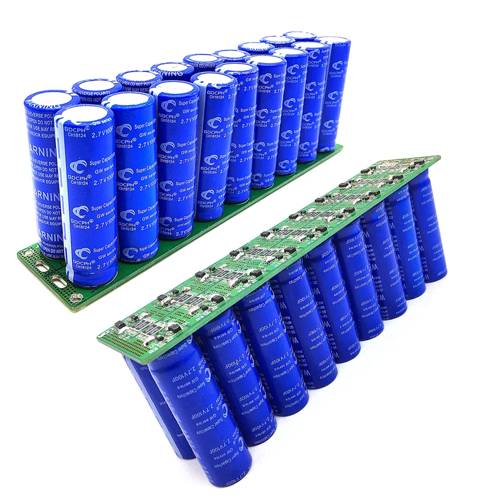 Super Capacitors Farad Capacitor Modules 48.6V 5.5F SuperCapacitors With Protection Board Double UltraCapacitor 18PCS 2.7V 100F