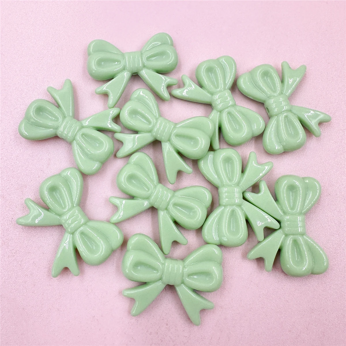 5Pcs/bag 22.5*29mm Bowtie Bowknot Beads Acrylic Jelly Colored Handmade Material Jewelry Accessories Hairpin DIY Ornament