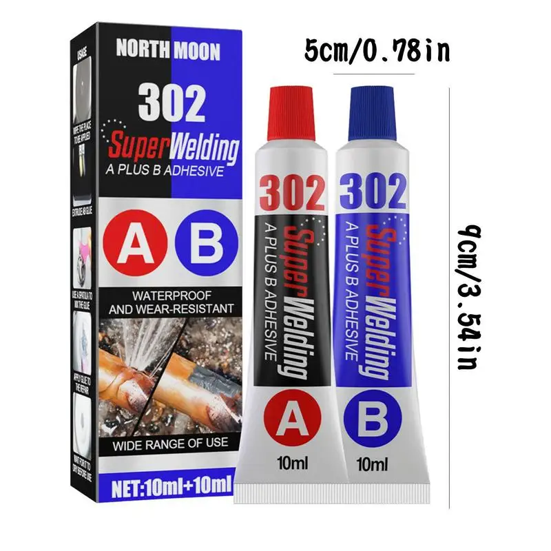 Colle de Réparation AB D.lique, Collage de Fer Résistant à la Chaleur, Soudage à Froid, Agent Adhésif de Réparation de Métal, Ciment de Contact de Roulette pour Réparation