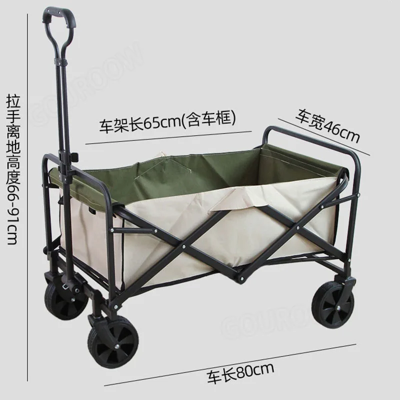 Heavy Duty Large Capacity Folding Wagon Shopping Beach Garden Pull Trolley Collapsible Folding Outdoor Portable Utility Cart