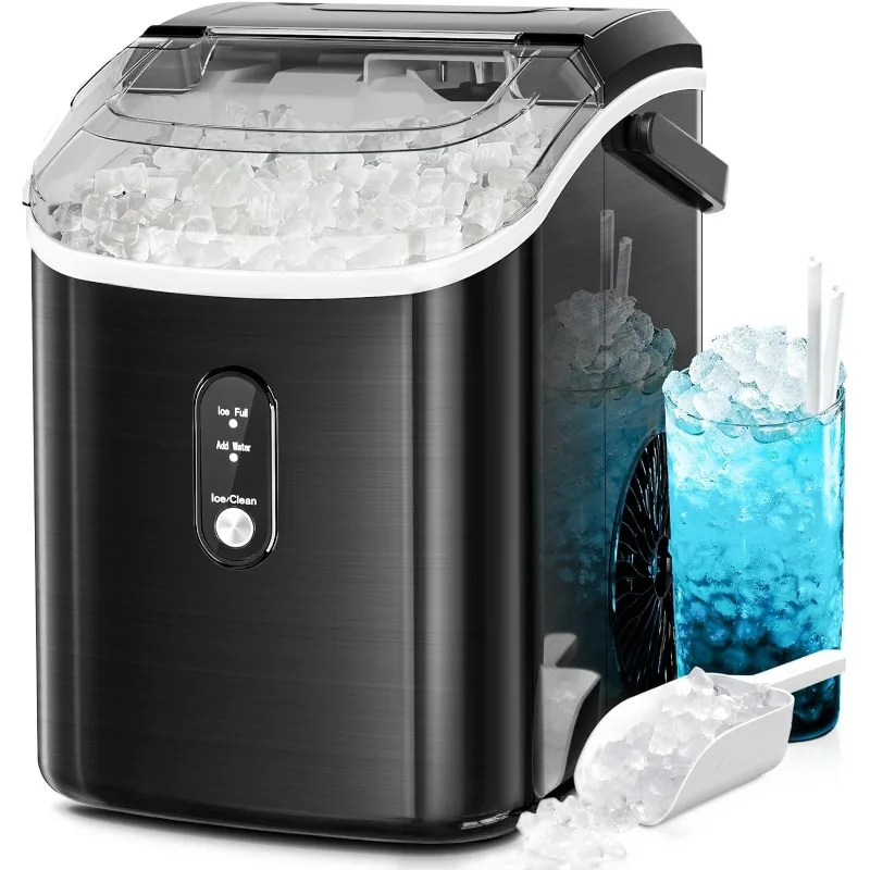 

Kismile Nugget Countertop Ice Maker, Portable Pellet Ice Maker, 35 lbs/Day Chewable Ice, Self-Cleaning,Pebble Ice Maker for Home