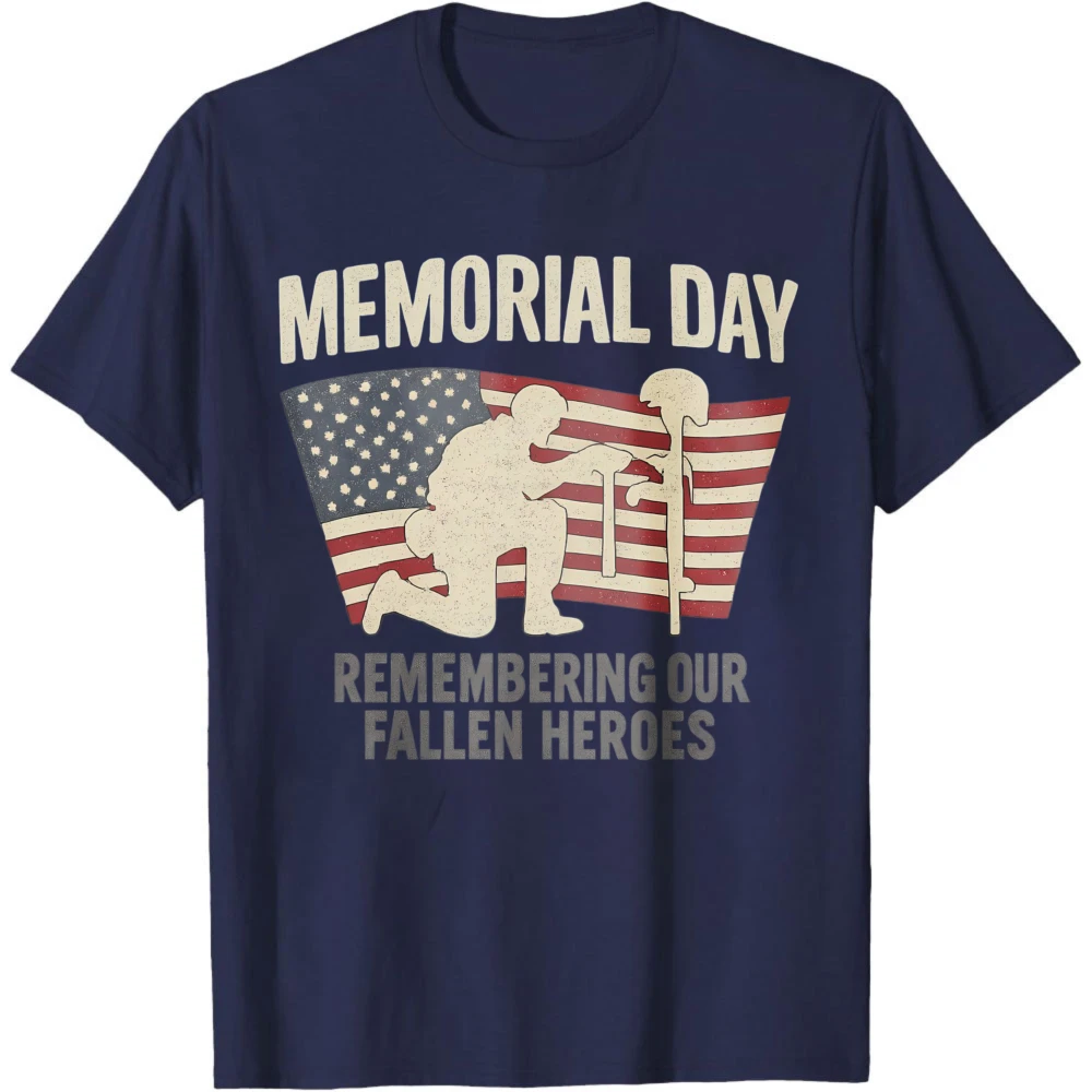 Memorial Day Remembering Our Fallen Heroes T-Shirt Ropa Hombre Clothes Summer Tops Short-sleeved Clothes Fashion Tees
