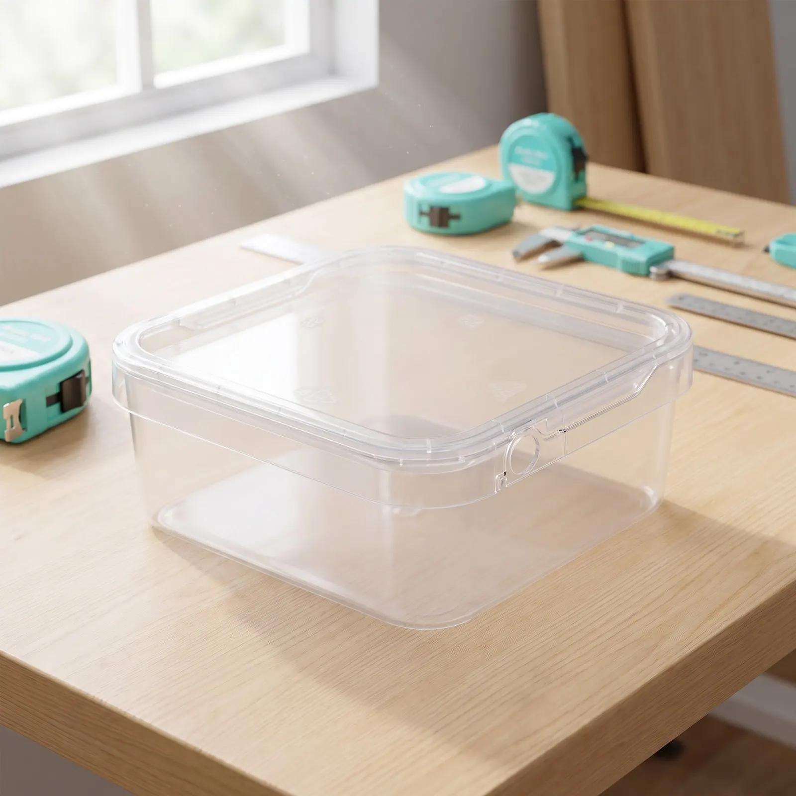 2Pcs Square Plastic Bucket Lid Leakproof Cover Clear for 5L Containers Airtight Seal Bucket Caps Chemical Resistant Cover