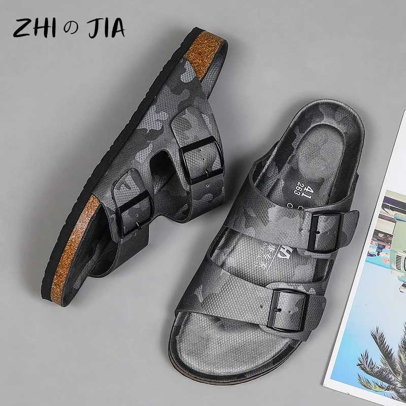 Summer New Men\'s Camouflage Slippers Large Casual Sports Sandals Outdoor Beach Breathable Slippers Couple Fashion Shoes 35-46