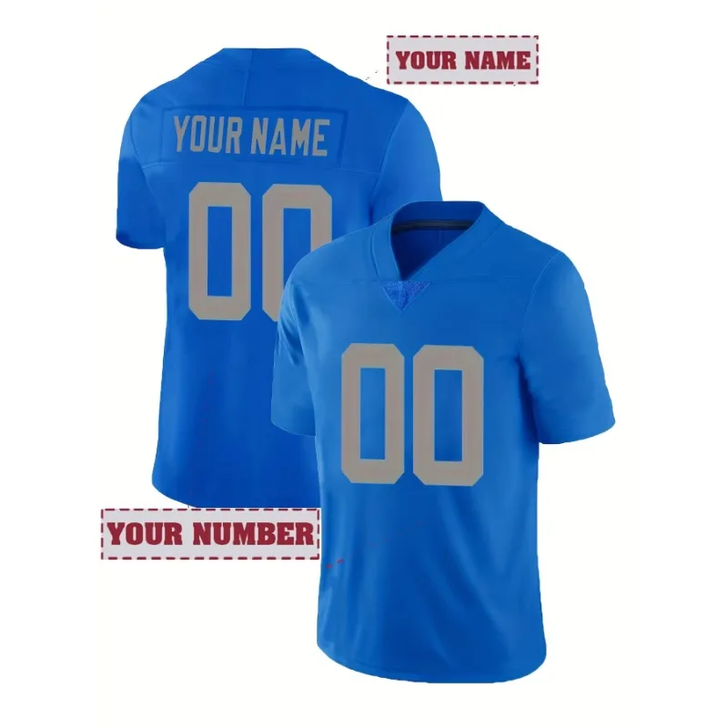 

Customized Name and Number Lions Rugby Jersey Men's Football Uniform Short Sleeve Embroidered Sports T-Shirt for Team Training