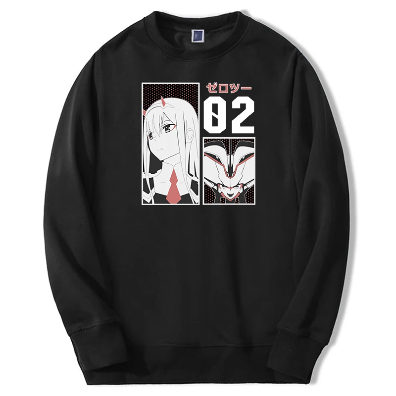 

Winter Men Harajuku Thick DARLING in the FRANXX Japan Anime Girl Hoodie Sweatshirt Fashion Crew neck Top Man ZERO TWO Sweatshirt