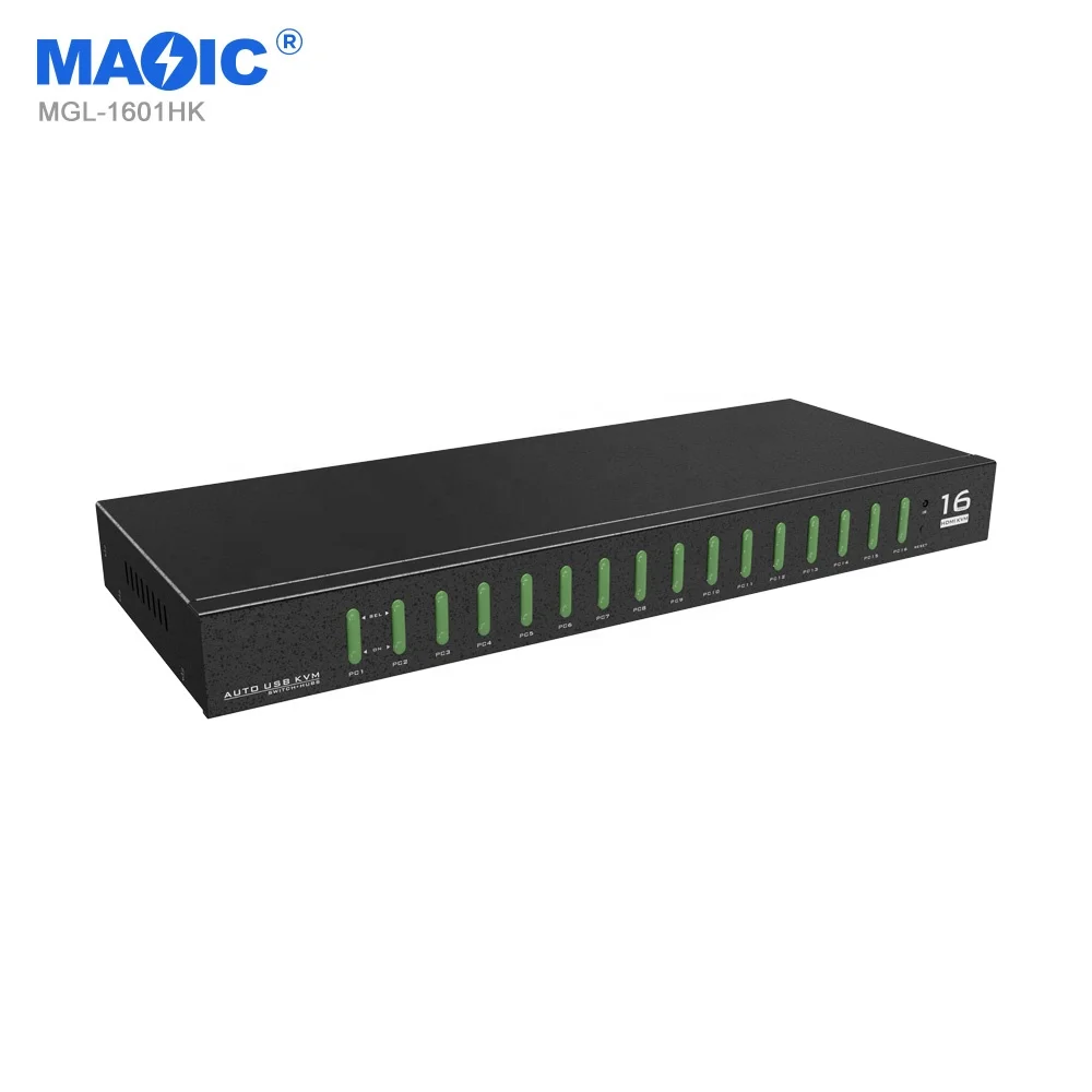 Новинка, KVM-переключатель HDMI 2,0, 4K, 60 Гц, 16 входов, USB-выход для компьютерной мыши, клавиатуры, видеопереключатель с ИК-подсветкой