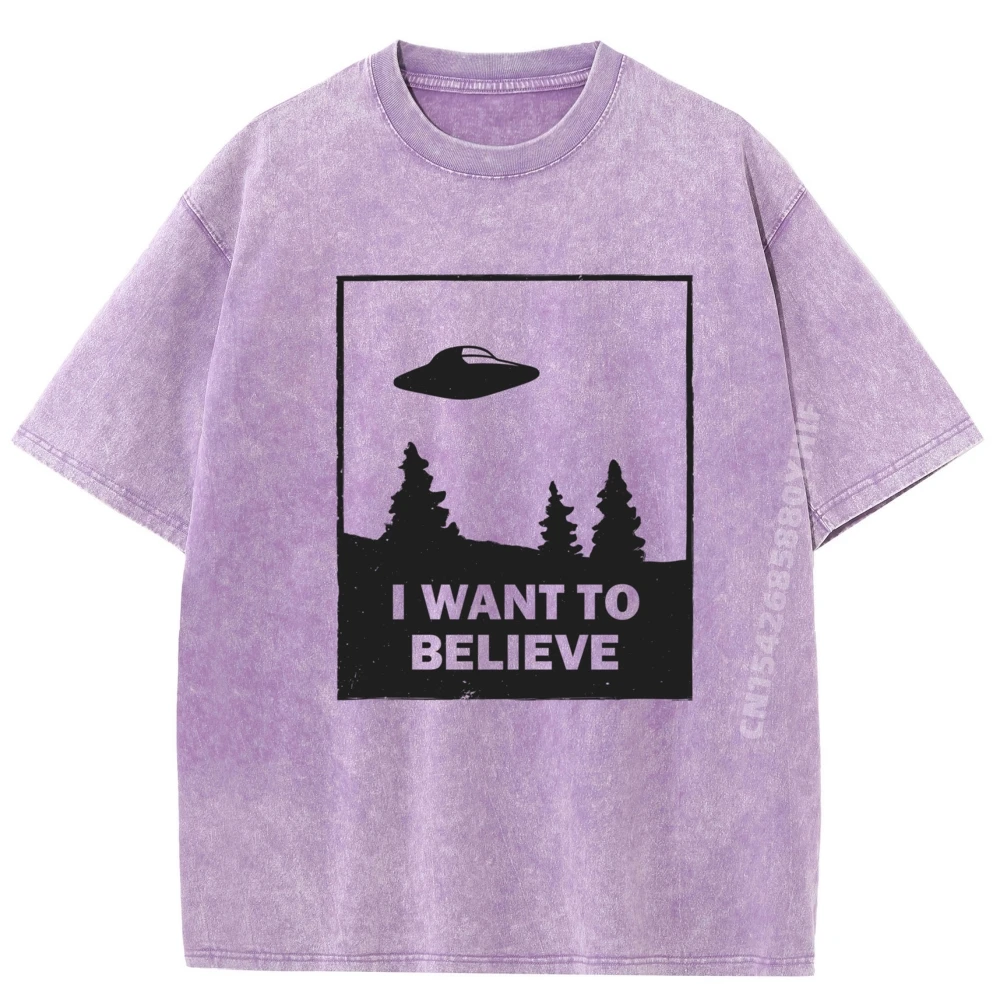 

Винтажная футболка с рисунком «Я хочу верить НЛО», мужская мягкая стираная новинка, топы и футболки, одежда с принтом для отдыха