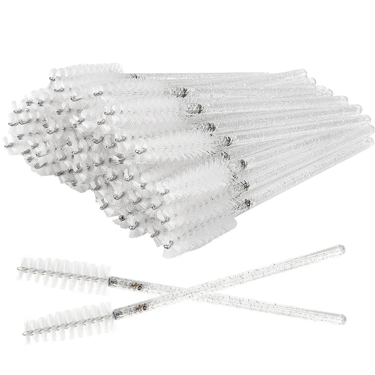 20Pcs Crystal Eyelash Brush Disposable Mascara Wands Eyelash Extension Microbrush Eyebrow Applicator Makeup Brush