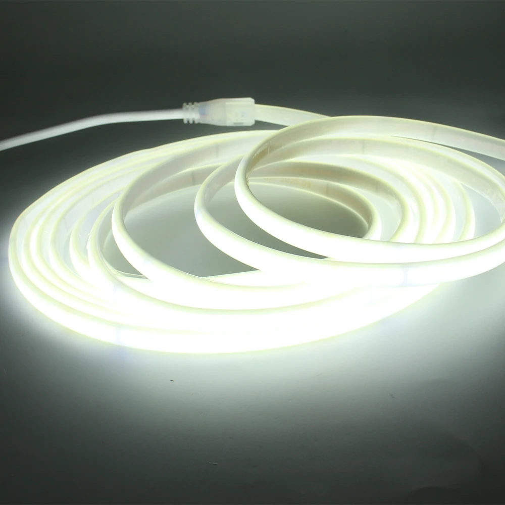 220V IP67 Waterproof COB Led Strip 3000K 4000K 6000K 240LEDs/m Flex Ribbon 2Pin Cable/EU Plug Outdoor Tape Lamp Garden Lighting view 6