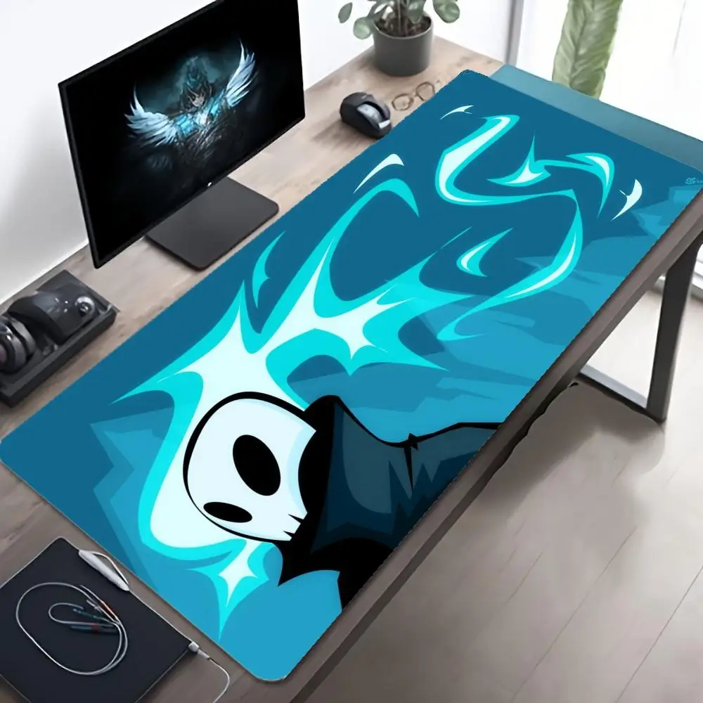 XXL Gaming Mouse Pad Skull Hooded Deskmat Non‑Slip Rubber Cyan Magic Flame Mountain Pc Game Keyboard Mats Gamer Mausepad